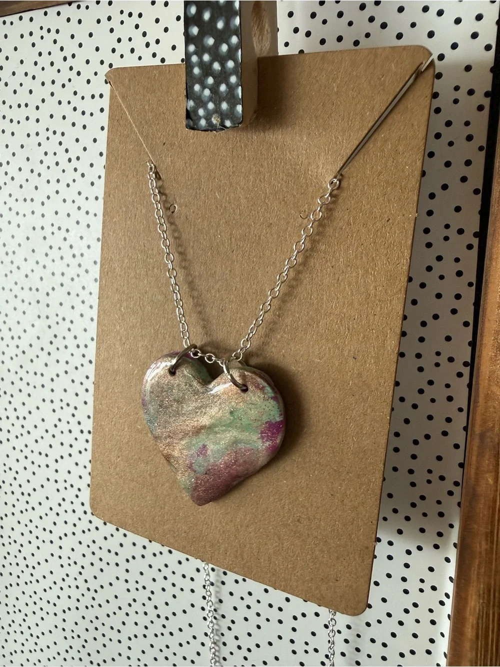 Handmade Multicolor Heart Pendant Necklace - Women Jewelry - Picture 5 of 8